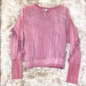 S Rose Pink Sweatshirt (cute sleeve detail)